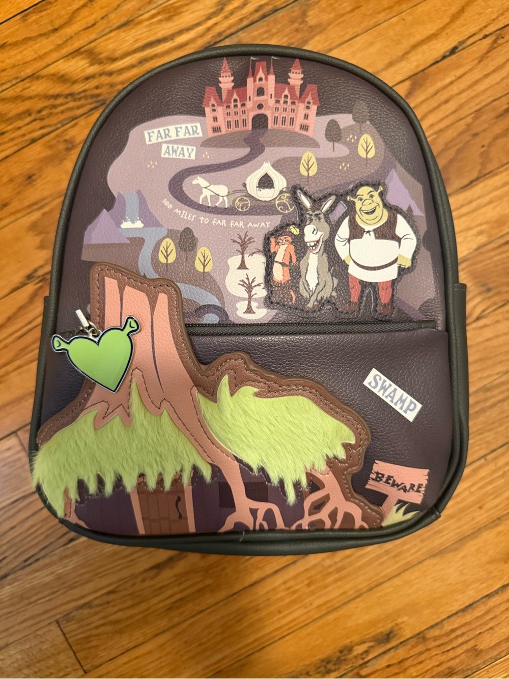Shrek Kids Backpack - Purple Shrek & Donkey Design
